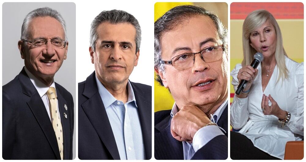 Guillermo Alfonso Jaramillo, Luis Fernando Velasco, Gustavo Petro y Dilian Francisca Toro.