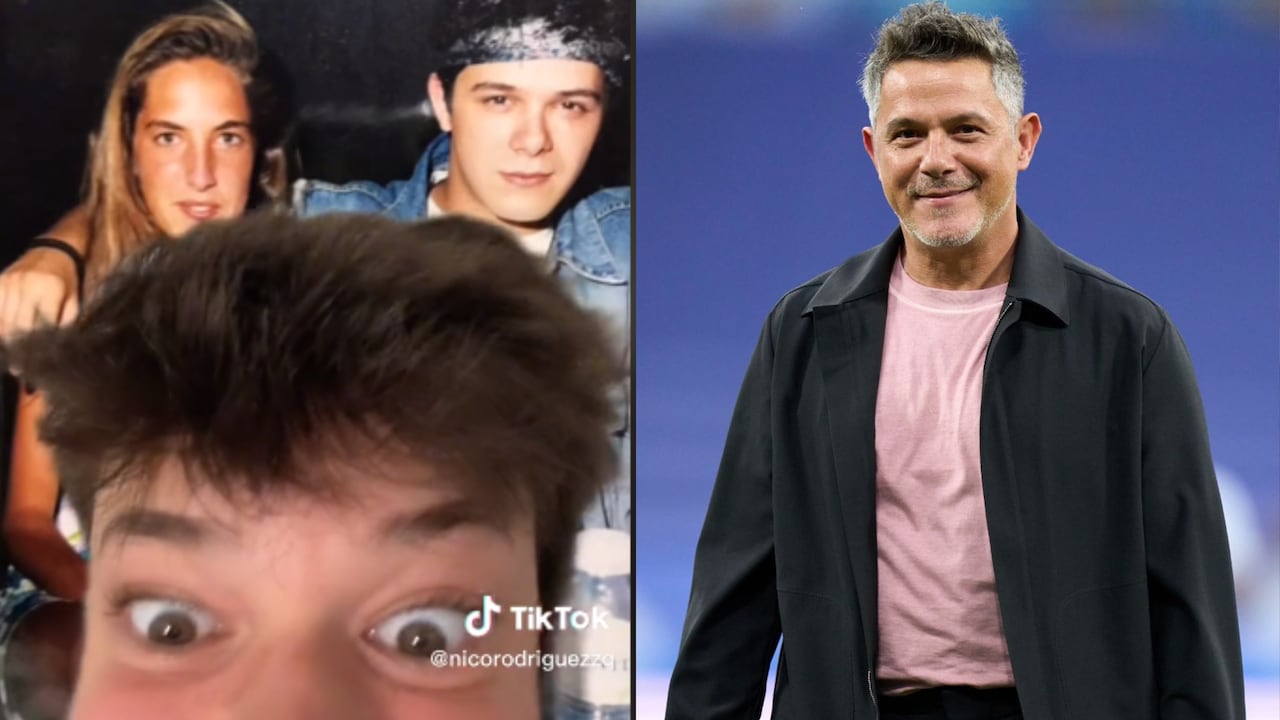 En la fotografía aparecen supuestamente la madre del muchacho y Alejandro Sanz cuando eran jóvenes.