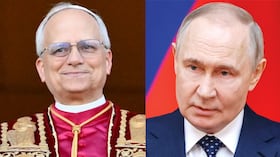 Papa León XIV junto a Vladimir Putin.
