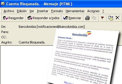 No hay que hacerles caso a los correos que piden claves de las cuentas bancarias. 