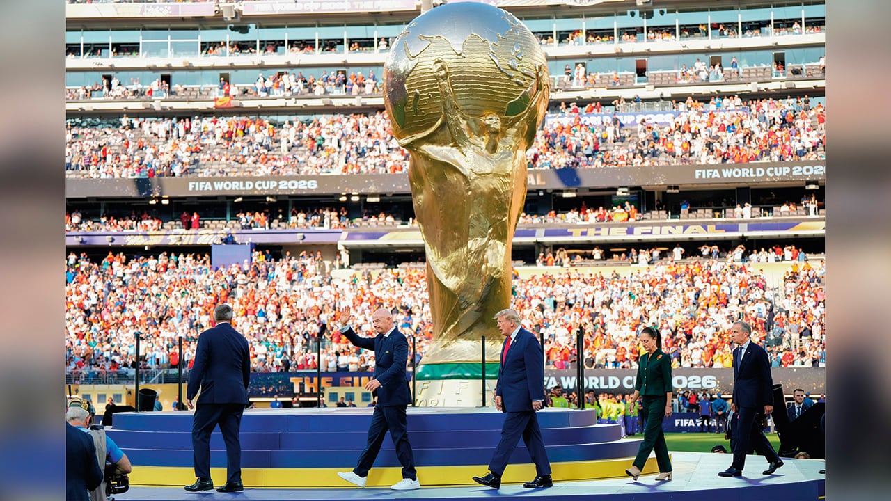 Gianni Infantino junto a Donald Trump, Claudia Sheinbaum y Mark Carney.