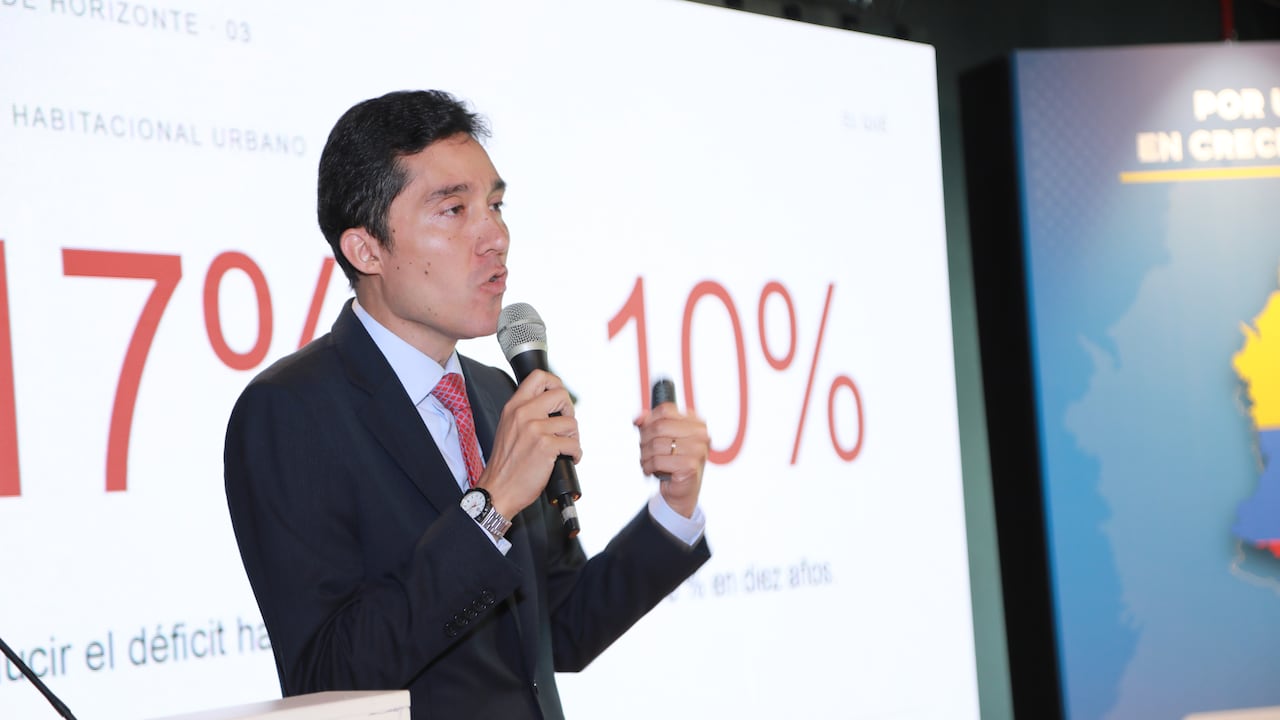 Luis Fernando Mejía, CEO de Lumen Economic Intelligence, en la presentación sobre el sector vivienda en el encuentro “Por una Colombia en crecimiento 2026–2045”, organizado por el BID.