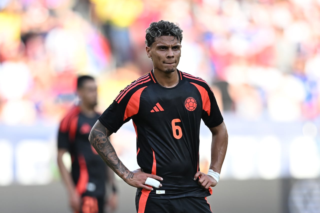 LANDOVER, MARYLAND - JUNE 8: Richard Rios #6 of Colombia looks downfield during the match between Colombia and USMNT at Commanders Field on June 8, 2024 in Landover, Maryland. (Photo by Stephen Nadler/ISI Photos/Getty Images)