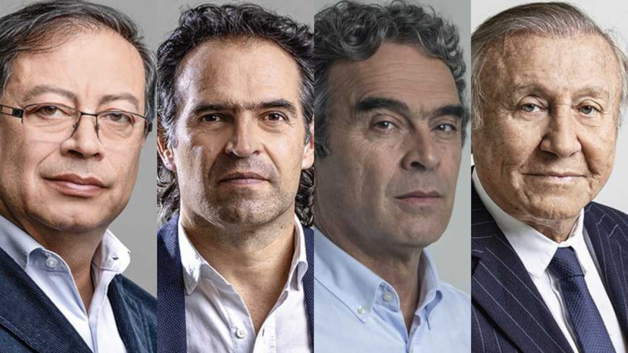 Gustavo Petro, Federico Gutiérrez, Sergio Fajardo y Rodolfo Hernández.