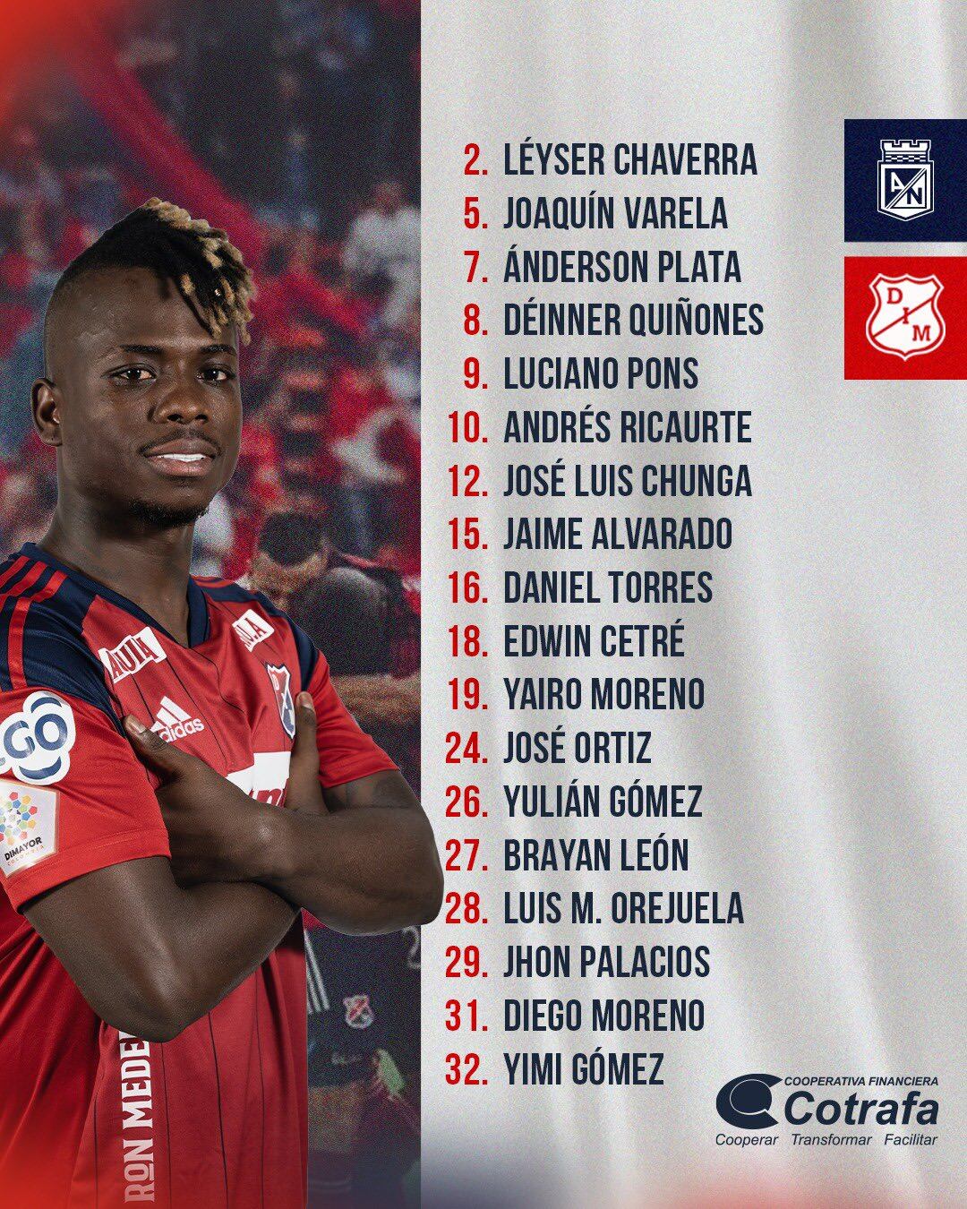 José Luis Chunga, entre los convocados para disputar el 'Clásico Paisa'