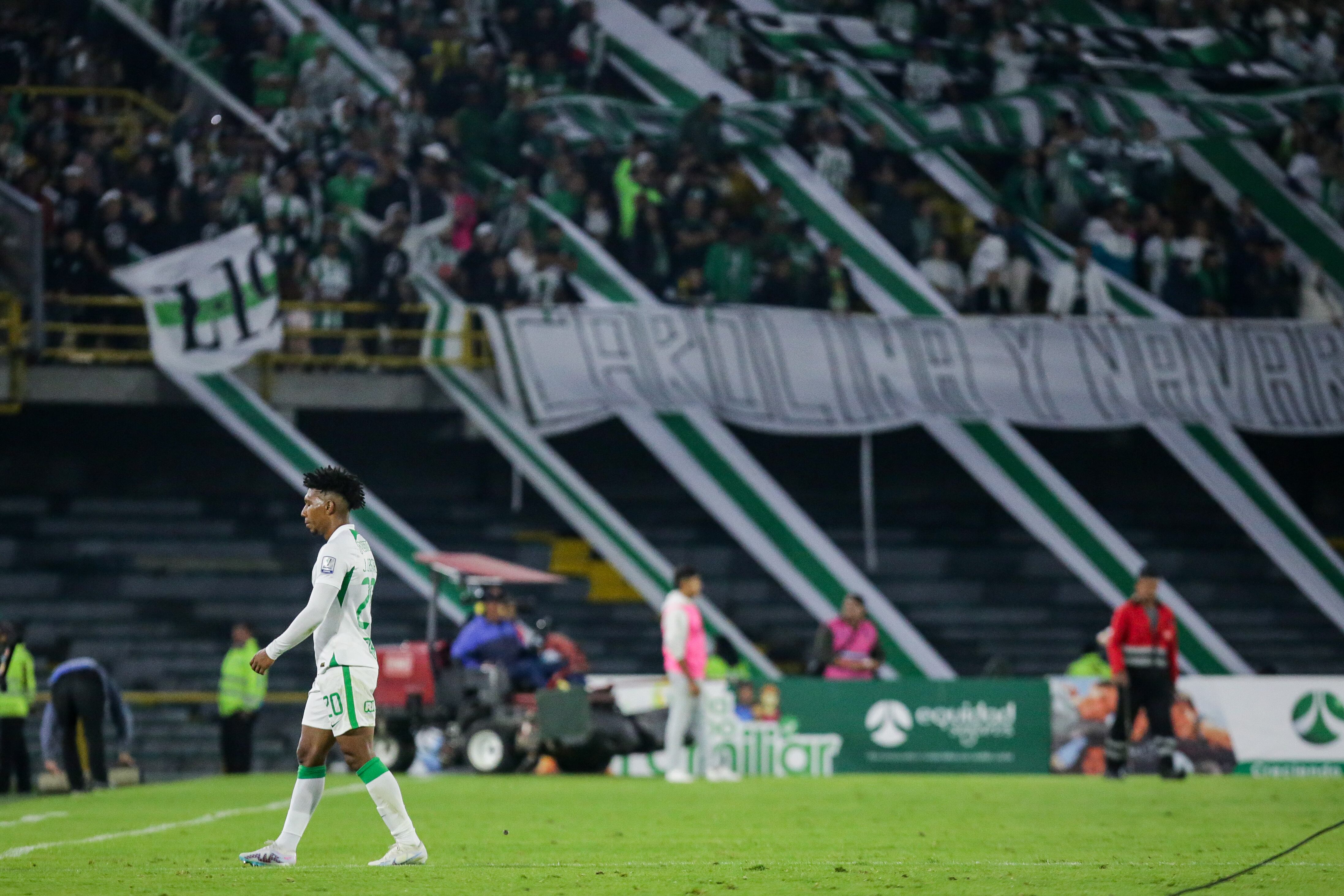 Bogotá. Febrero 25 de 2024. La Equidad enfrenta a Atlético Nacional, por encuentro válido de la Liga BetPlay I 2024 de la fecha 9, en el estadio Nemesio Camacho El Campín. (Colprensa - Mariano Vimos)