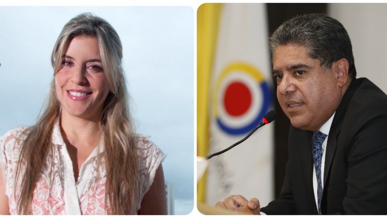 Ángela Benedetti y el contralor, Carlos Hernán Rodríguez.
