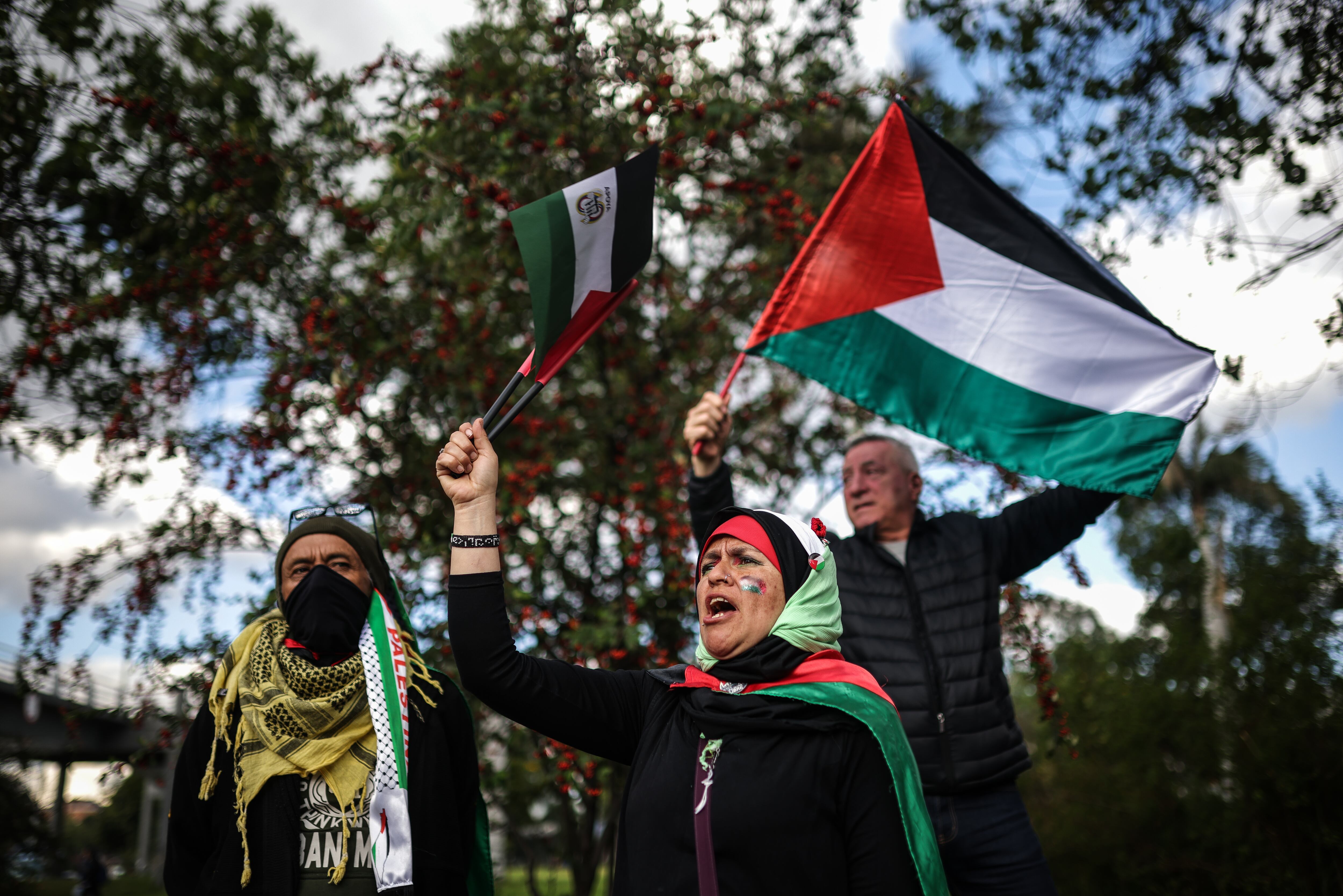 Protestas frente a la Embajada de Estados Unidos, en apoyo al pueblo de Palestina.