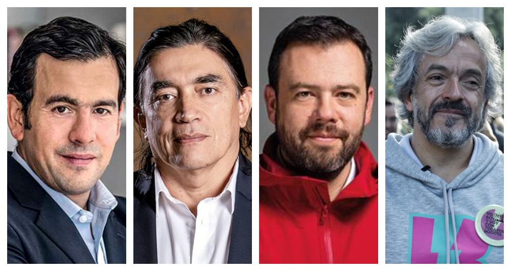 De izq. a der.: Rodrigo Lara, Gustavo Bolívar, Carlos Fernando Galán y Juan Daniel Oviedo