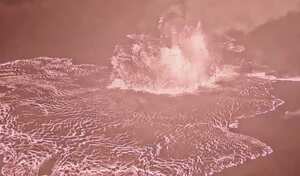 El Servicio Geológico de Estados Unidos registró el momento de la erupción