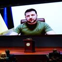 En un discurso virtual ante el Congreso estadounidense, el presidente ucraniano, Volodímir Zelenski recibió una ovación de pie.