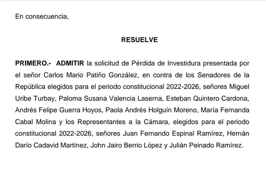 Congresistas investigados por la "vaca" por Antioquia.