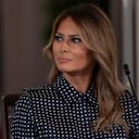 First lady Melania Trump listens during a roundtable discussion about "Recovery at Work: Celebrating Connections," in the East Room of the White House, Thursday, Sept. 3, 2020, in Washington. (AP Photo/Alex Brandon)