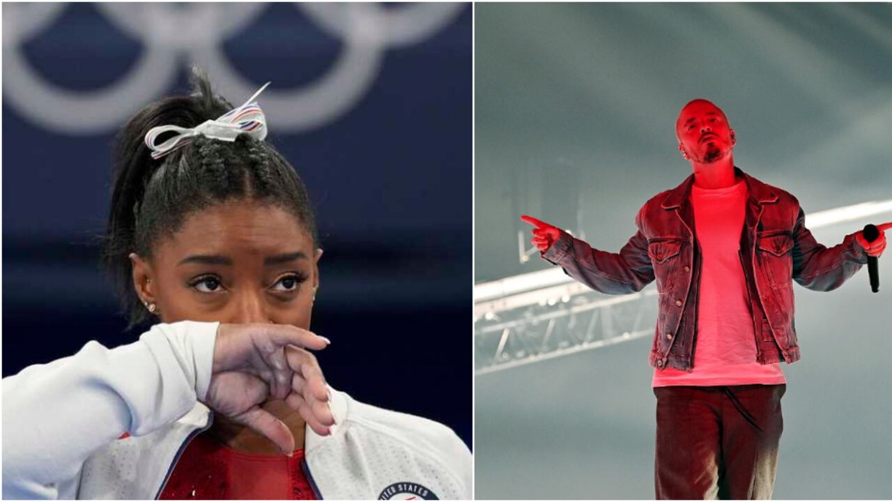 Simona Biles y J Balvin, atleta y cantante, respectivamente