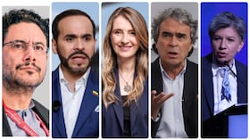 Iván Cepeda, Abelardo de la Espriella, Paloma Valencia, Sergio Fajardo y Claudia López.