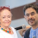 La embajadora de Colombia en Haití, Vilma Velásquez, e Iván Cepeda