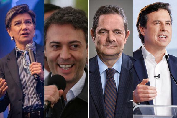 Claudia López, Daniel Quintero, Germán Vargas Lleras y Juan Manuel Galán.