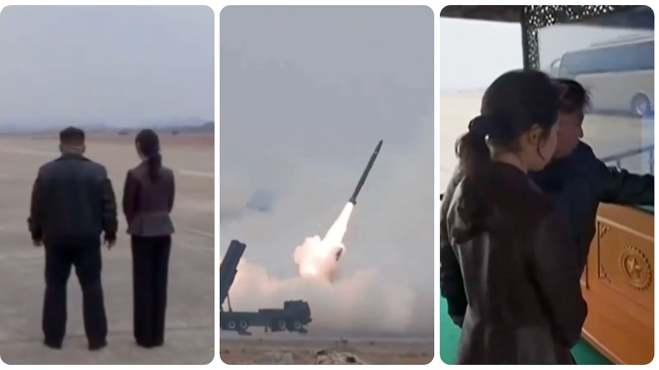 Kim Jong-un supervisa ejercicios militares con su hija.