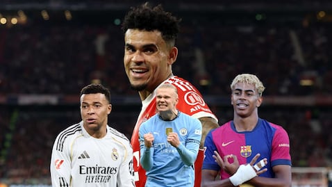 Luis Díaz, Kylian Mbappé, Erling Haaland y Lamine Yamal.