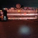 Así fue como quedó el camión tras el accidente.