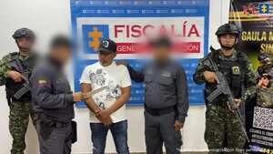 Capturaron en Montería (Córdoba) a Eliecer Fuentes Gulfo, alias Cholo, el presunto integrante de una organización narcotraficante.