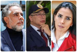 En la imagen el embajador Armando Benedetti, el presidente Gustavo Petro y la excongresista Aida Merlano.