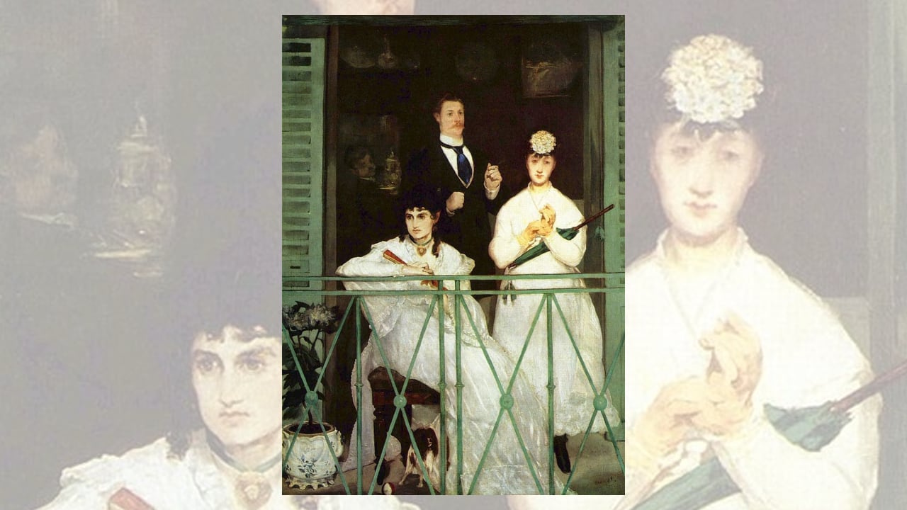 ‘El balcón’, de Edouard Manet. Berthe Morisot fue modelo de la figura sentada. Wikimedia Commons