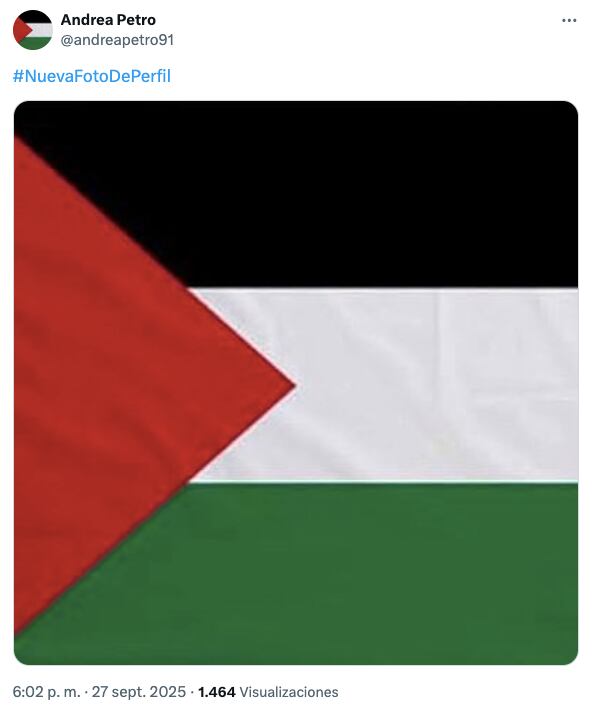 Imagen de perfil de la cuenta en X de Andrea Petro.