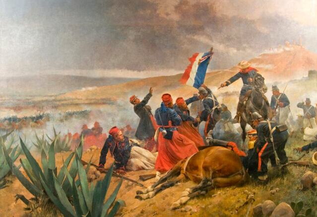 México tuvo enfrentamientos con España, Estados Unidos, Reino Unido y Francia (al que alude la foto)