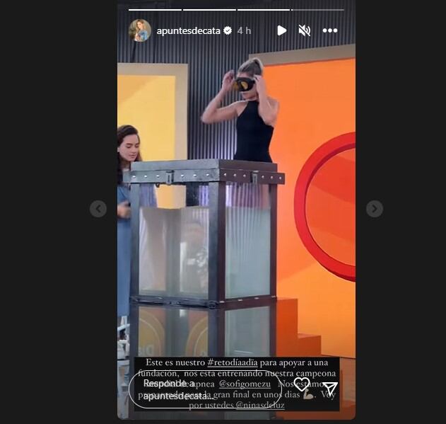 La presentadora se unió al reto por una buena causa