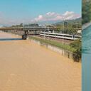 Cambio de color en el río Medellín este martes 18 de abril.