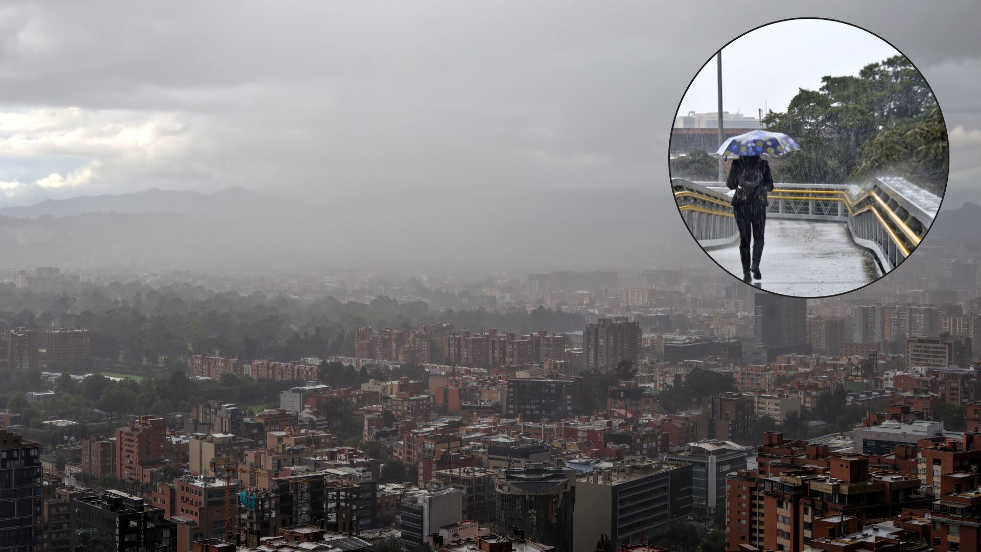 Cielo nublado en Bogotá, en medio de una jornada marcada por lluvias y bajas temperaturas.
