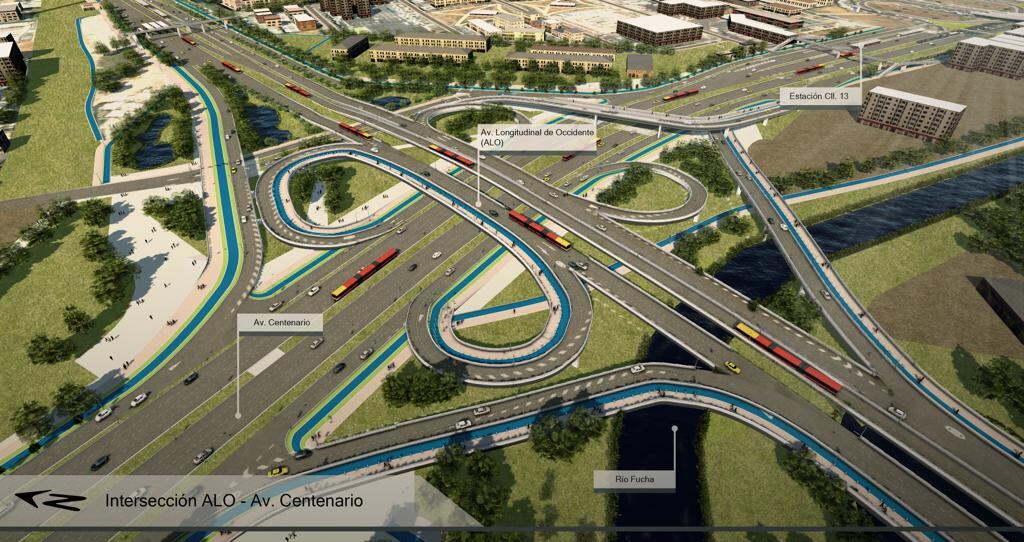 El proyecto de ampliación de la Calle 13 contempla la construcción de una troncal de TransMilenio.