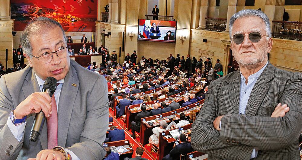   El presidente Gustavo Petro y el superintendente de Servicios Públicos, Dagoberto Quiroga.