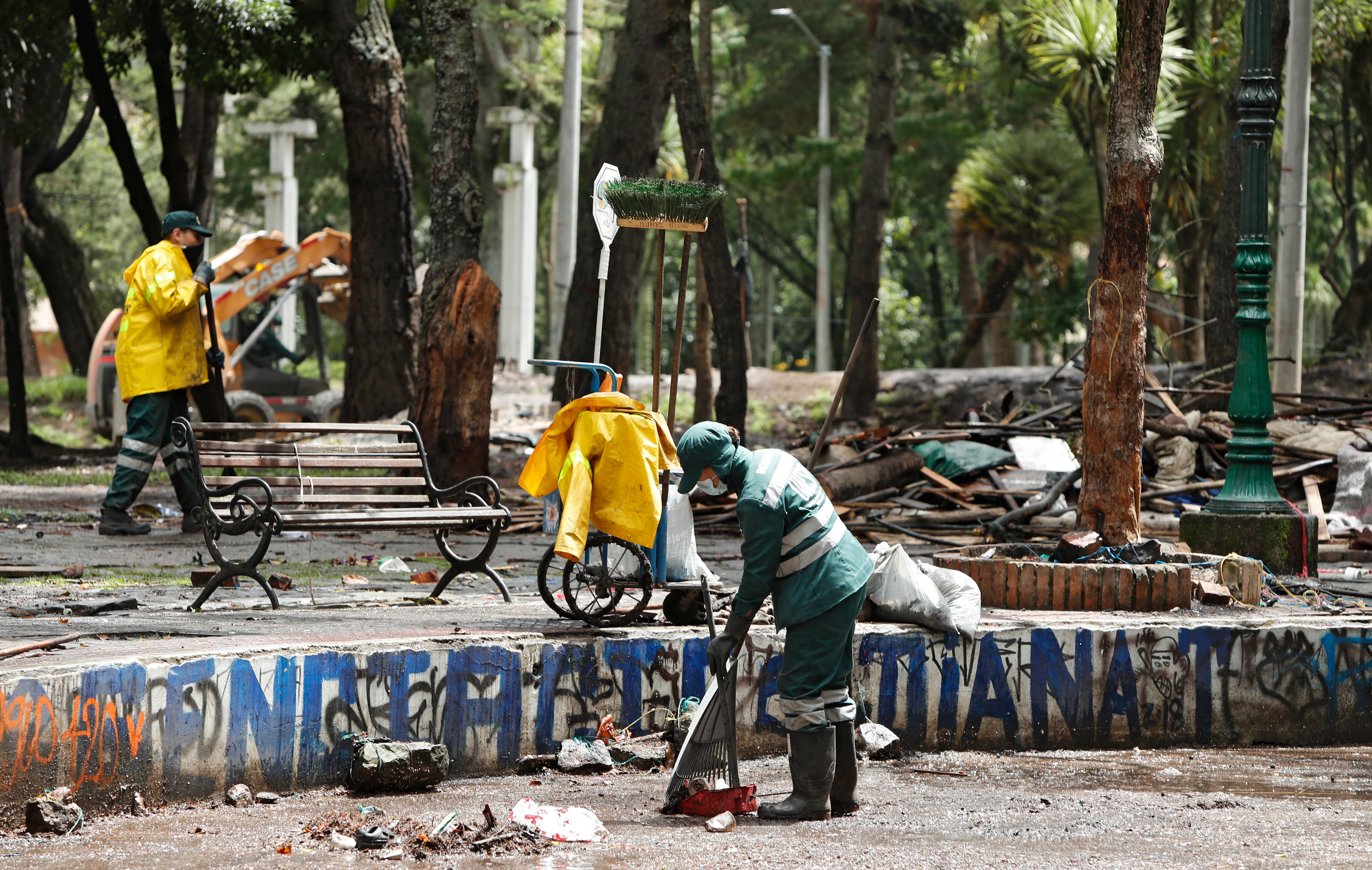 Así quedó el parque Nacional después de 226 días de asentamiento de los indígenas, 
Bogotá mayo 13 del 2022
Foto Guillermo Torres Reina / Semana