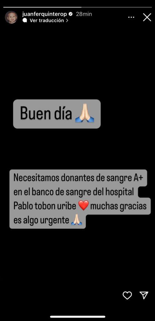 Este es el mensaje que dejó Juanfer en su cuenta oficial de Instagram.