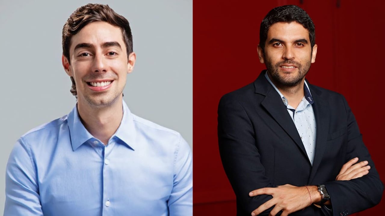 De izq. a der. Juan Carlos Upegui, excandidato a la Alcaldía de Medellín; y Hernán Cadavid, representante a la Cámara del Centro Democrático.