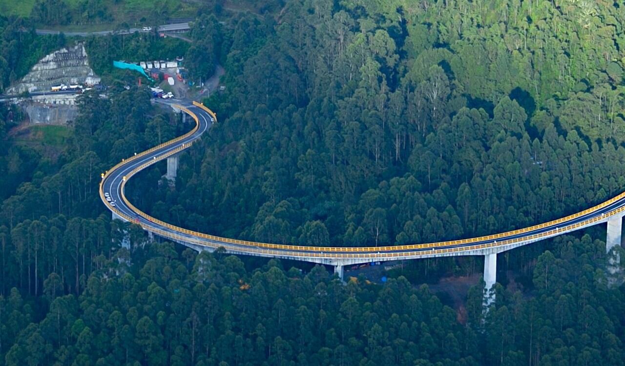En este sector de la vía se presentó el incidente que por poco termina en tragedia