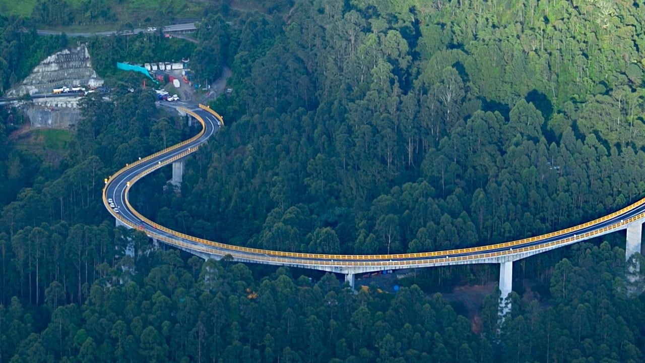 En este sector de la vía se presentó el incidente que por poco termina en tragedia