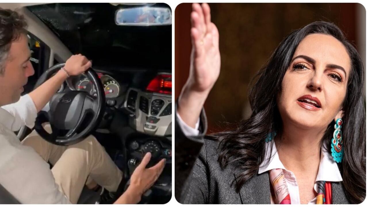 El alcalde Daniel Quintero y la senadora, María Fernanda Cabal.