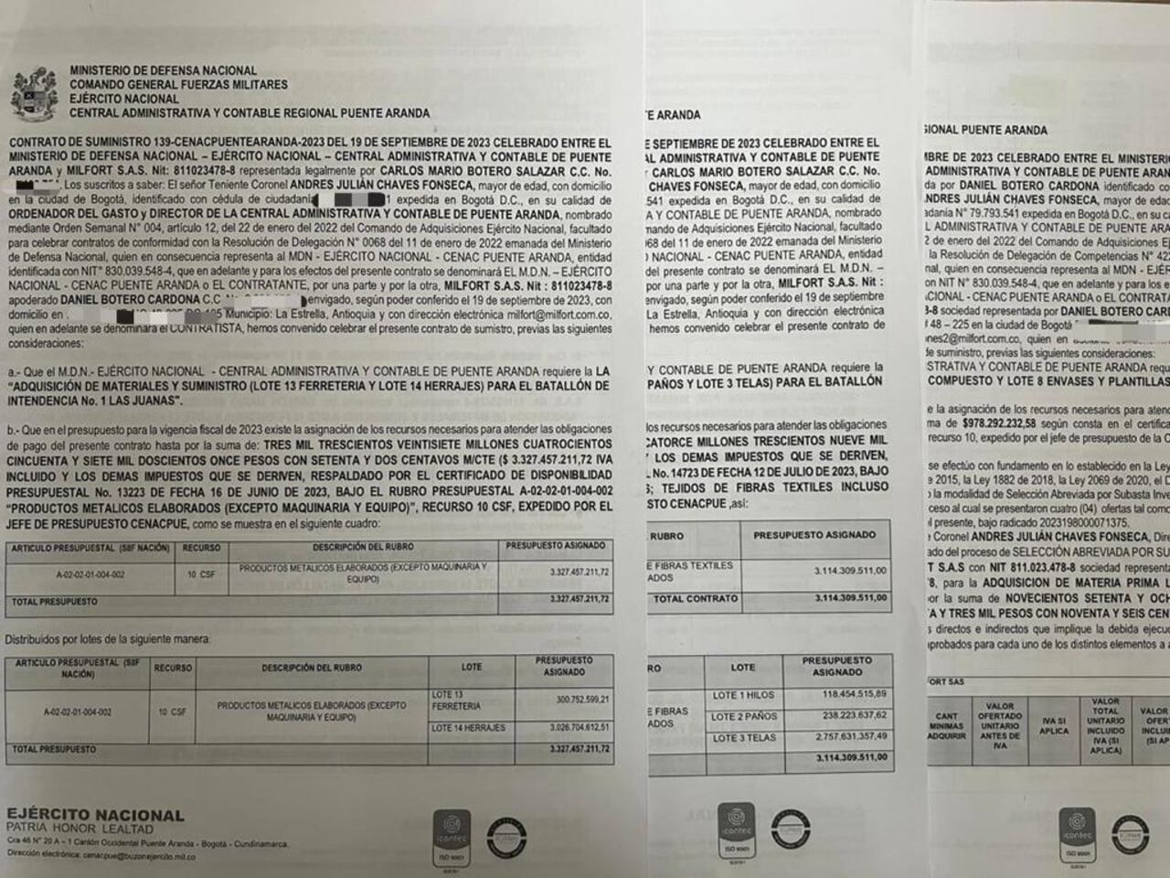SEMANA recorrió varios puntos averiguando por los productos que requería el Ejército y encontró que varios están muy por debajo de lo que fue facturado. El caso está en la Fiscalía.