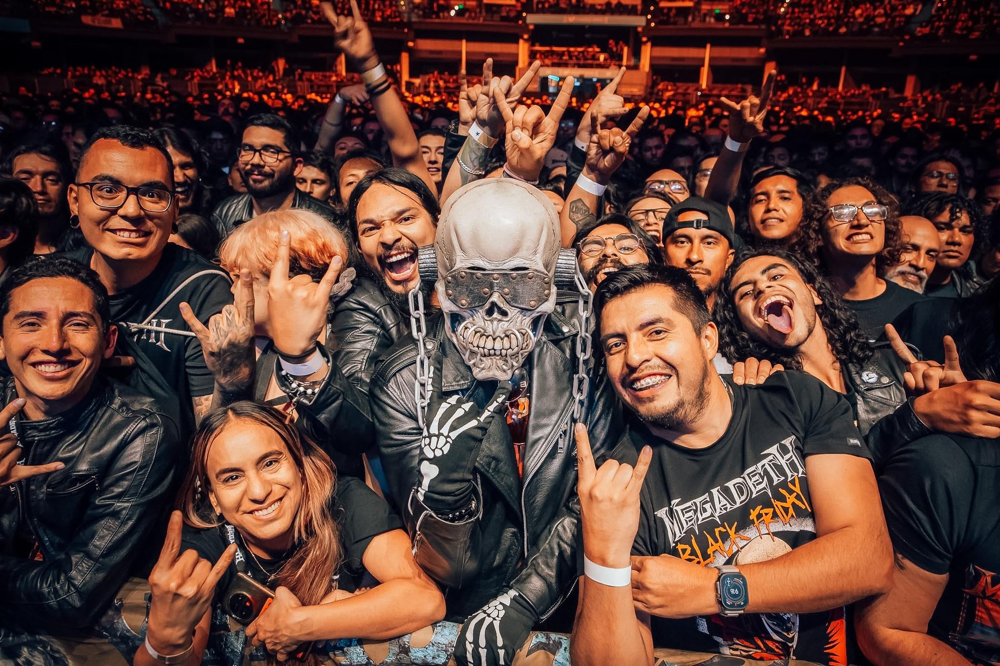 Megadeth, el 26 de abril de 2026, en el Movistar Arena de Bogotá