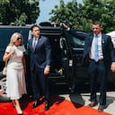 Marco Rubio, secretario de Estado de Estados Unidos, y Jeanette Dousdebes Rubio, su esposa, el 8 de septiembre de 2026, en Barranquilla (Colombia)