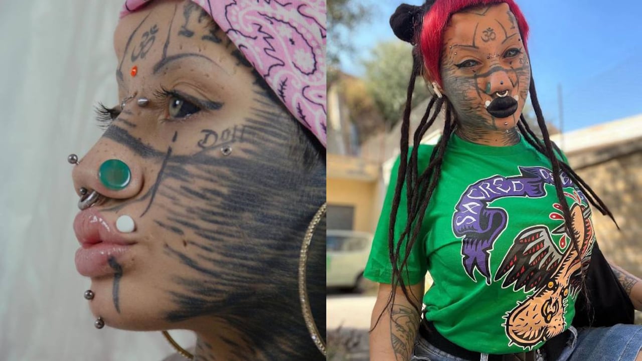 La italiana también se ha tatuado el rostro y el pecho para parecerse a un gato.