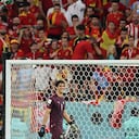 El arquero marroquí fue una de las figuras en la clasificación a cuartos de final de su selección. (Photo by KARIM JAAFAR / AFP)