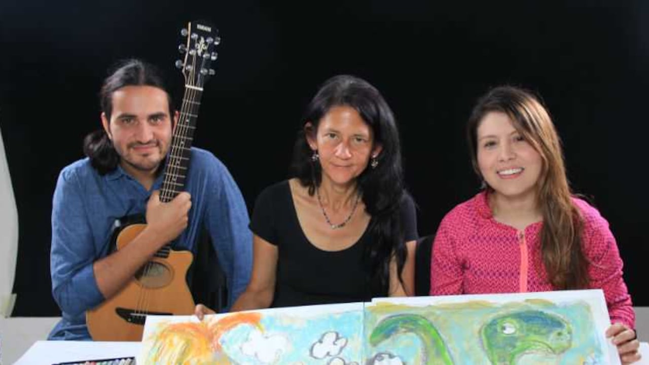 Daniel Cadena (Tu rockcito), Amalia Low ( Ilustradora) y Paula Ríos ( Tu rockcito).