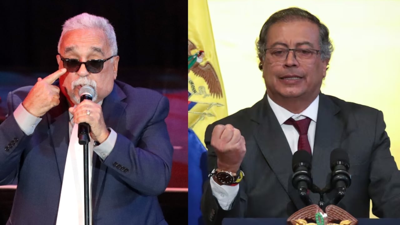 El cantante Willie Colón y el presidente Gustavo Petro.