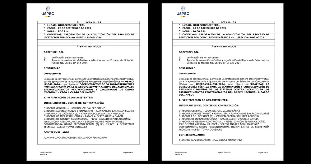    SEMANA tuvo acceso a las actas de las sesiones del Comité de Contratación, que avaló los contratos suscritos en diciembre.