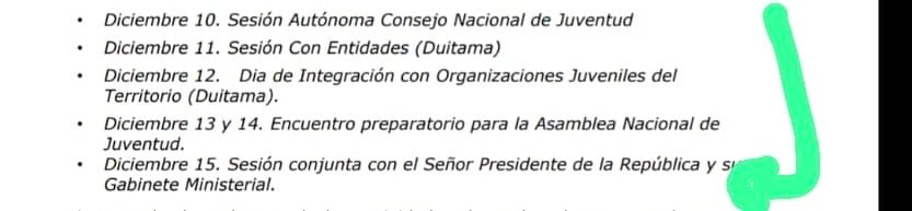Invitación de la Consejería Presidencial para la Juventud en dónde se anuncia que la sesión del viernes 15 de diciembre era con la asistencia del presidente Gustavo Petro