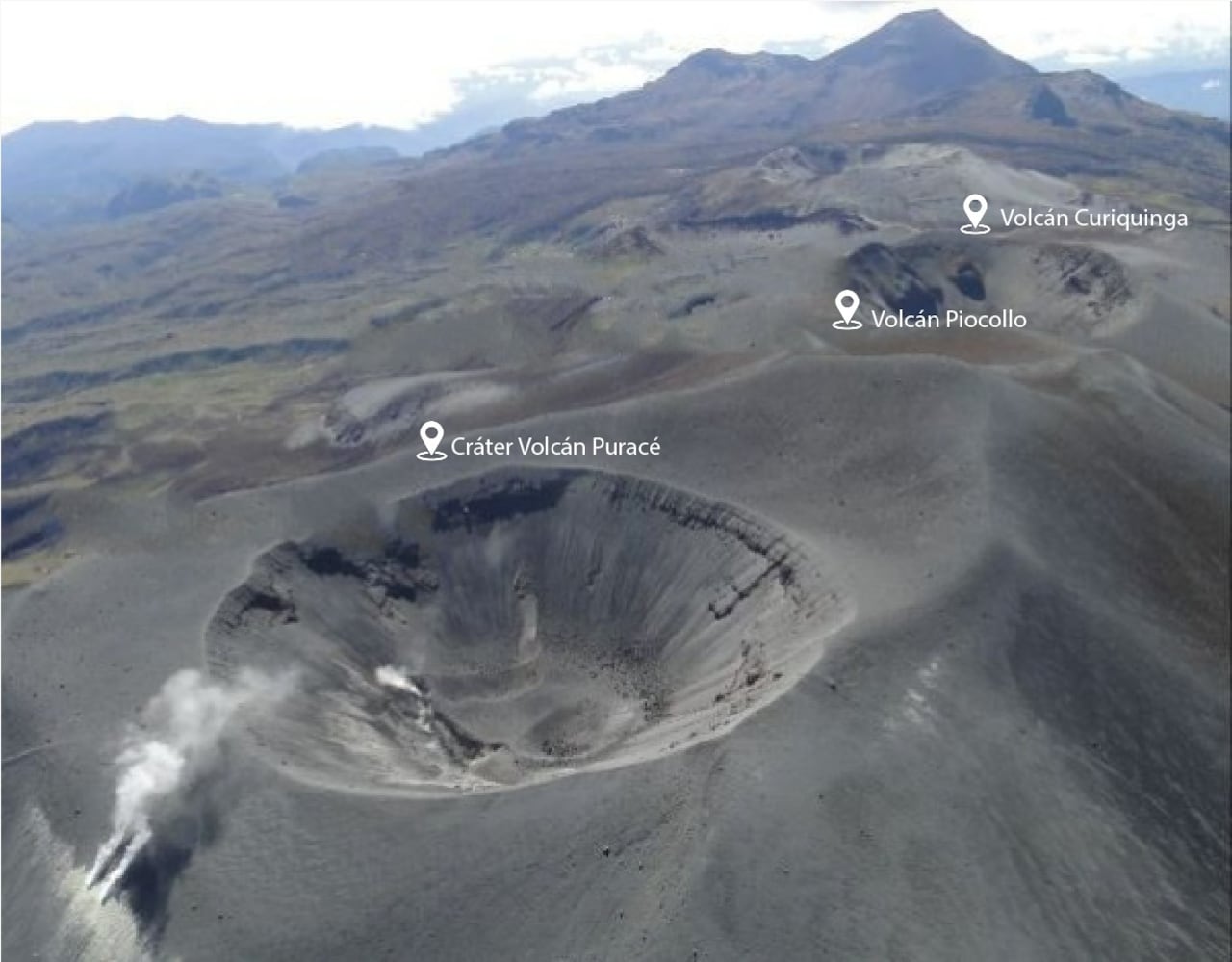 Las comunidades indígenas de diferentes territorios enfrentan dificultades debido a los efectos naturales originados por la actividad de la cadena volcánica ubicada en el municipio de Puracé concretamente en el Churiquinga.